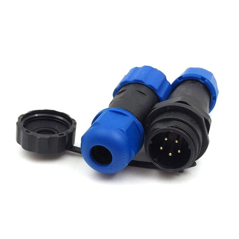 SD13 Waterproof 5 pin Power Cable Connector, LED Power Plug Socket, IP68 Industrial Electrical Cable Connector
