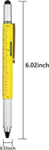 DUNBONG Metal Multi tool Pen, 6-in-1 Stylus Pen with Screwdriver, Ballpoint Pen, Level and Ruler