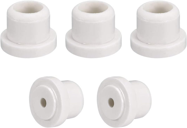 uxcell 5pcs 6.2mm Hole Dia Ceramic Insulator Bead Round Shaped for Heat Shrink Tubing Heating Wire