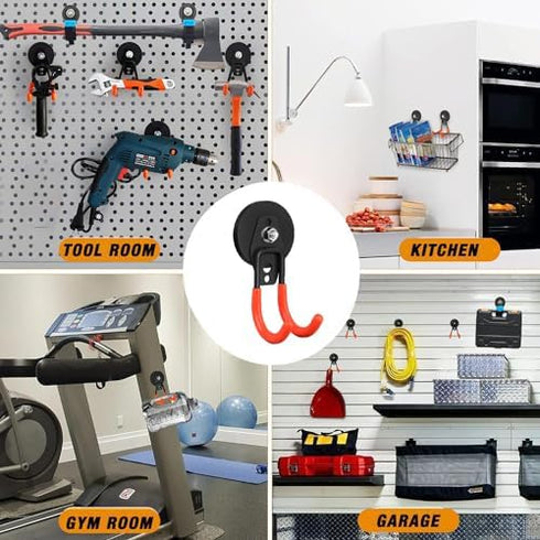 Large Heavy Duty Magnetic Hooks, 4 Pack Strong Magnet Hooks for Power Drill and Garage Tools