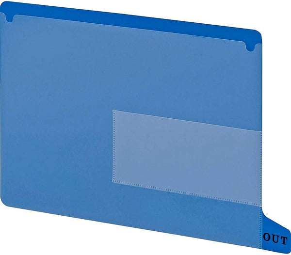Smead End Tab Poly Out Guide, Two Pocket, Bottom Position Tab, Blue, Letter Size, 25 per Box (61951)