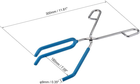 uxcell Lab Beaker Tongs 3 Prongs Stainless Steel 11.81-inch Opens Up to 180mm Width Blue by uxcell