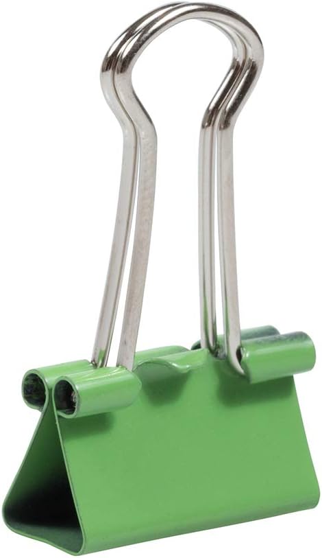 JAM PAPER Colorful Binder Clips - Small - Green - 3/4 Inch (19 mm) - 25/Pack