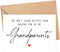 DiandDesignGift Pregnancy Announcement Grandparents Card, 5 x 7 inches, Blank Inside, Includes Envelope
