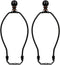 8 Inch Lamp Harp, 2 Set Black Lamp Shade Holder with Finial, DIY Detachable Replacement Adapter for Table & Floor Lamps