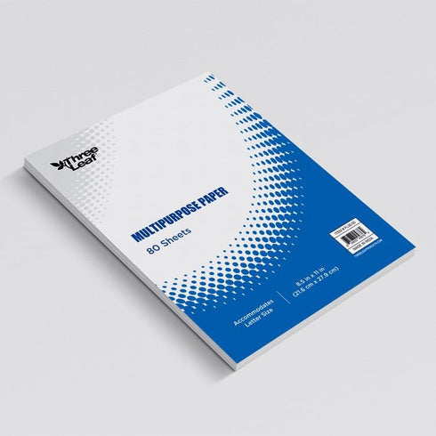 Three Leaf 80 Ct. Multipurpose Paper 8.5 X 11 Inch, Pack Of 1, Bright White Paper, Office Supplies, Copy Printer Paper.