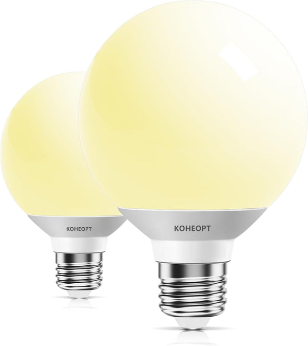 KOHEOPT G25 LED Globe Light Bulbs,120V 5W(60W Equivalent), 3000K CRI85+ Warm White Bathroom,E26