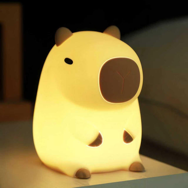 BemeedLigt Capybara Night Light, Cute Capybara Lamp Silicone Baby Lamp,Dimmable Nursery Nightlight,Rechargeable Bedside