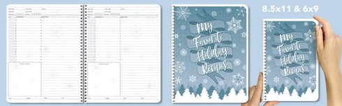 BookFactory Holiday Recipe Book/My Favorite Holiday Recipes/Fill in Recipe Journal, 100 Pages, 6" x 9"
