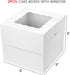 VGOODALL 2PCS Cake Boxes with Window, White Bakery Boxes Square Cardboard Cake Containers for Birthday Party Wedding 8 x 8 x 8 Inch
