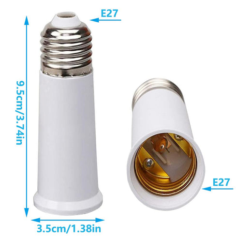 E26 Socket Extender, E26 to E26 Standard Medium Base, 3.7 inch Extension Socket Adapter, Light Bulb Socket Extension, Lamp Holder Adapter 3 Pack