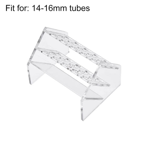 uxcell Slant Rack Acrylic Test Tube Holder, Clear, 15 Wells for 10ml/15ml Centrifuge Tubes