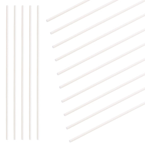 Swpeet 15Pcs Assortment Kit of Milkly Plastic Rods, 4mm Diameter, 250mm Length, ABS Round Stick for DIY Model