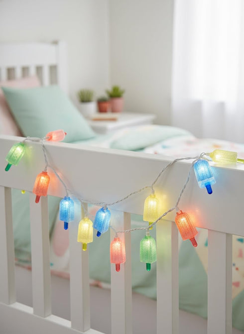 10 10 Bulbs, Summer LED Popsicle String Lights, Multicolor Ice Cream with Mini LED Indoor Outdoor Plug in Fairy Lights
