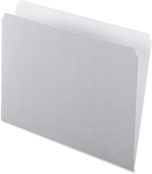 Pendaflex 152GRA Colored File Folders, Top Tab, Straight Cut, Letter, Gray/Light Gray (Box of 100)