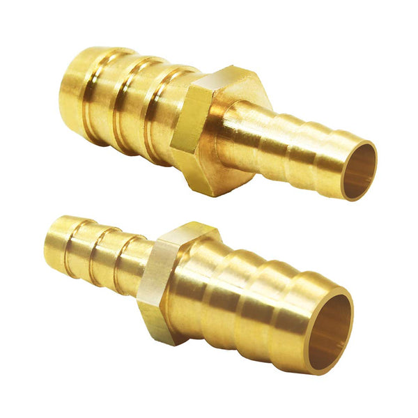 Joywayus 3/8" to 1/2" Barb Fitting Reducer, Pack of 2, Brass Fitting for Water/Fuel/Air