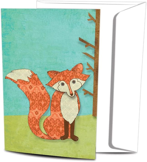 Tree-Free Greetings EcoNotes 12 Count Whimsical Fox Notecard Set with Envelopes, 4 x 6 Inches (FS56135)