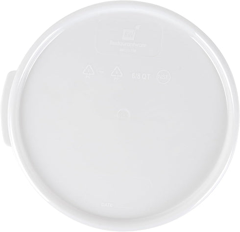 LIDS ONLY: Met Lux 8.8 Inch White Plastic Lids, 10 Durable Storage Container Lids for 6 and 8 Quarts