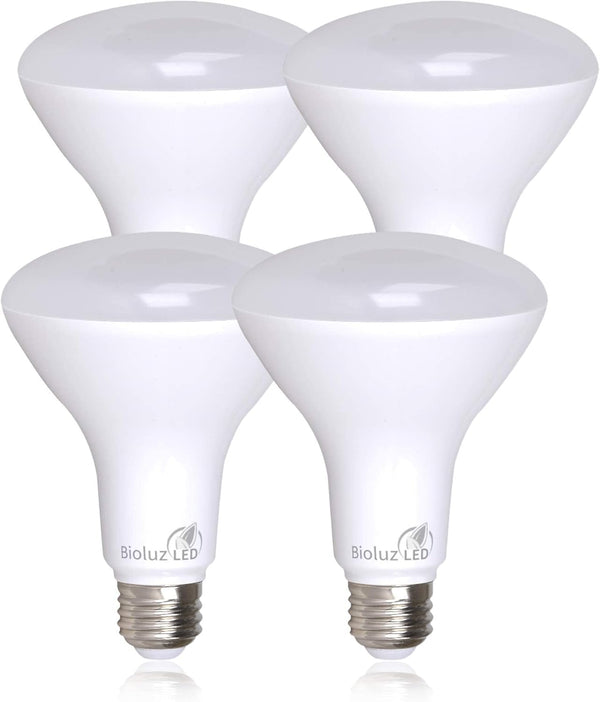 Bioluz LED 4 Pack 90 CRI BR30 LED Dimmable Bulb, 7.5W = 65 Watt Replacement, 650 Lumen, 4000K, 4 Pack