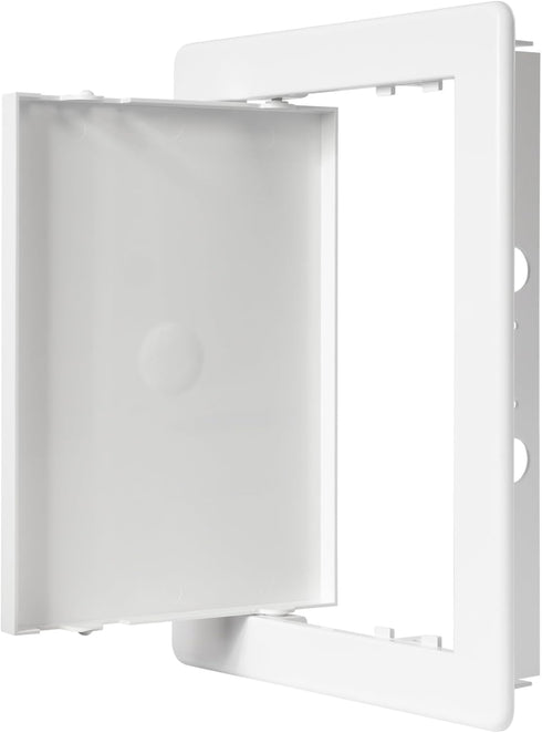 6" x 8" White Plastic Access Panel for Plumbing, Electricity, Heating, Alarm - Drywall Bathroom Services Cover