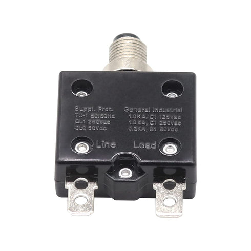 Thermal Circuit Breaker 5 Amps, Thermal Overload Protector L1 Series 125-250V AC 50V DC Push Button Manual Reset