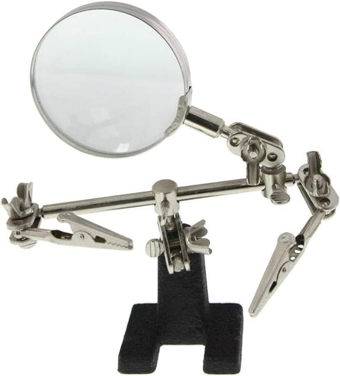 Helping Hand Magnifier Adjustable 5X Magnifying Glass with Dual Alligator Clips for Soldering, DIY Projects