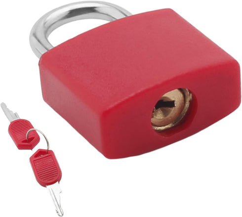 Yinpecly 22.5mm Padlock Body, ABS Shell, Keyed Alike Zinc Alloy Lock for Home, Suitcases, Toolbox, Red 1PCS
