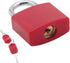 Yinpecly 22.5mm Padlock Body, ABS Shell, Keyed Alike Zinc Alloy Lock for Home, Suitcases, Toolbox, Red 1PCS