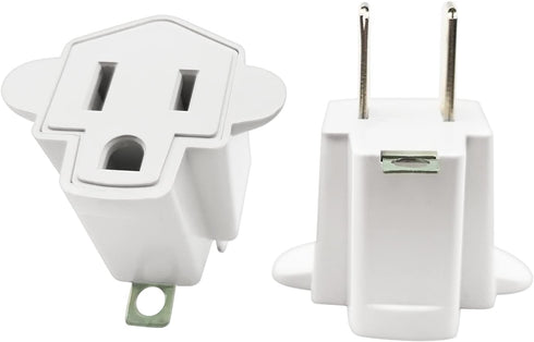YOELVN 3 Prong to 2 Prong Adapter, 3-2 Prong Grounding Outlet Converter, Portable Fireproof Wall Outlet Plug Adapter, 2