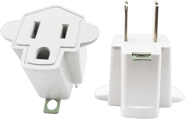 YOELVN 3 Prong to 2 Prong Adapter, 3-2 Prong Grounding Outlet Converter, Portable Fireproof Wall Outlet Plug Adapter, 2