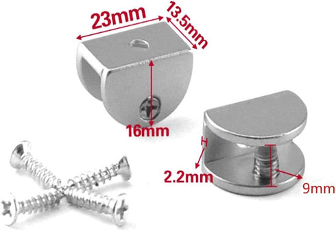 Lician 0.2 0.3 Inch 8Pcs Glass Shelf Clamp Holder Bracket for Kitchen, Bookshelf & Cupboard, Table, No Drill on Glass