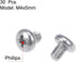 uxcell M4x5mm Machine Screws Pan Phillips Cross Head Screw 304 Stainless Steel Fasteners 30Pcs
