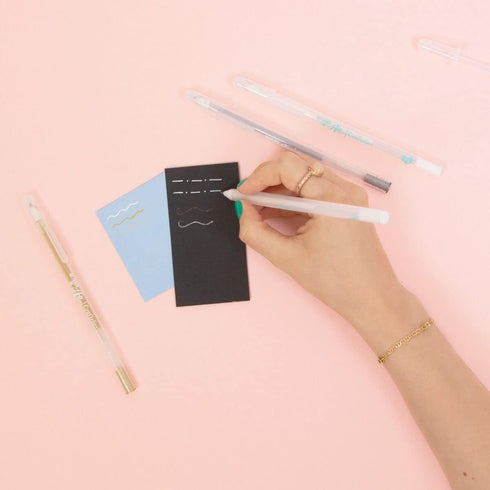 Set 2 0,8 mm Craftelier - of Gel Pens for Coloured and Dark Papers | Ideal for Bullet Journal, Planner or Scrapbooking