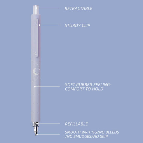 Kaco Gel Pens Cute Stationery 3 Pieces 0.5mm Fine Point Gifts for Women Kids Quick Drying for Journaling Aesthetic