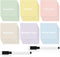Tenceur 24 Pcs Reusable Sticky Notes, 3 x 3'' Dry Erase Labels, 2 Black Dry Erase Markers, Bright Color