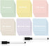 Tenceur 24 Pcs Reusable Sticky Notes, 3 x 3'' Dry Erase Labels, 2 Black Dry Erase Markers, Bright Color