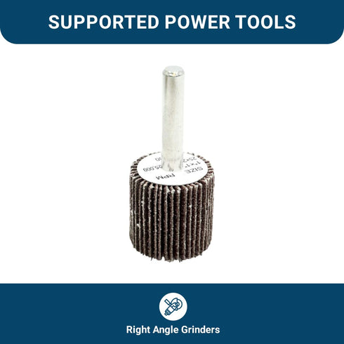 Benchmark Abrasives 1" x 1" Aluminum Oxide Flap Wheel with 1/4" Shank - 10 Pack, 60 Grit