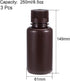 uxcell Plastic Lab Chemical Reagent Bottle 250ml/8.5oz Small Mouth Sample Sealing Liquid Storage Container Brown 3pcs