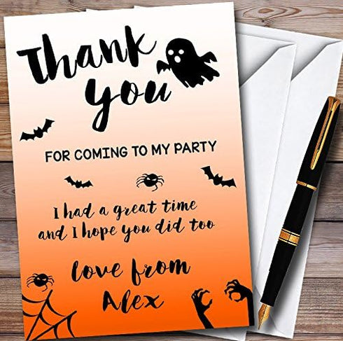 The Card Zoo Ghost & Bats Personalized Halloween Party Thank You Cards
