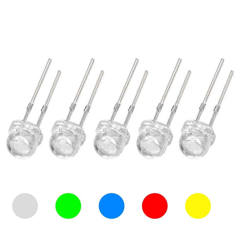 50Pcs F5 5Mm Straw Hat Led Kits, Led Kit Super Bright, White Green Straw Hat Led Kits, Super Bright Led Hat Lamp, Super
