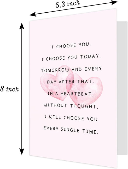 Ogeby Cute Valentines Day Card Gifts for Boyfriend Girlfriend, Sweet Anniversary Cards Gifts for Husband Wife, I Choose