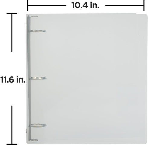 JAM PAPER Plastic 1.5 inch Binder, Clear 3 Ring Binder, Sold Individually