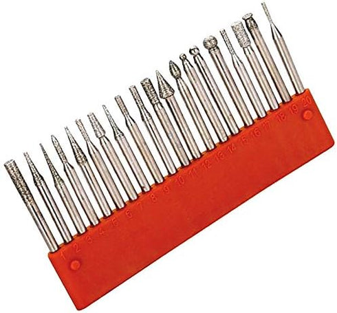 Diamond Burr Set for Rotary Tool, Grinding Carving Notching Bur Bit for Stone, Tile, Glass Jewelry