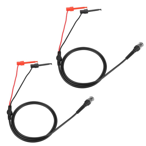 2Pcs Oscilloscope Probes, Clip Test Grabbers, Coaxial Cable Mini BNC to Dual Testing Plunger Hook