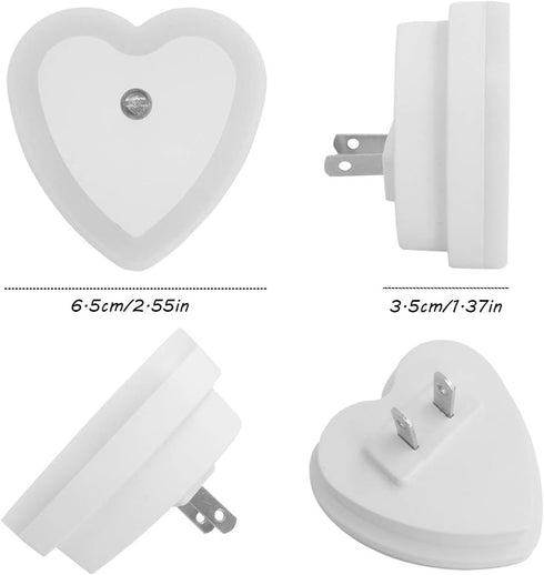 Set 4, 0.5W maxin LED Night Light Lamp with Smart Auto ON/Off Sensor of Plug-in LED Wall Night Light Lamp for Bedroom