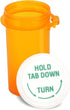 Prescription Reversible Thumb Tab Vials, Medicine Container with Reversible Cap, Pill Bottle (16 Dram, 12pcs)