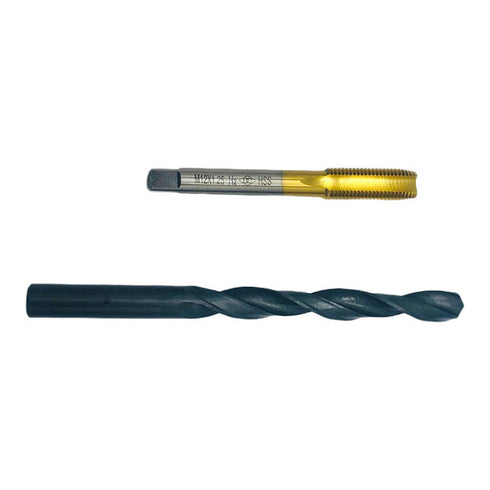 M12 X 1.25 Tap RH Titanium Coated Right Hand with 10.8mm Drill Bit M12x1.25 Tap Machine, M12x1.25 Metric Thread Tap RH Titanium Coated Tool Drill Bit Straight Fluted