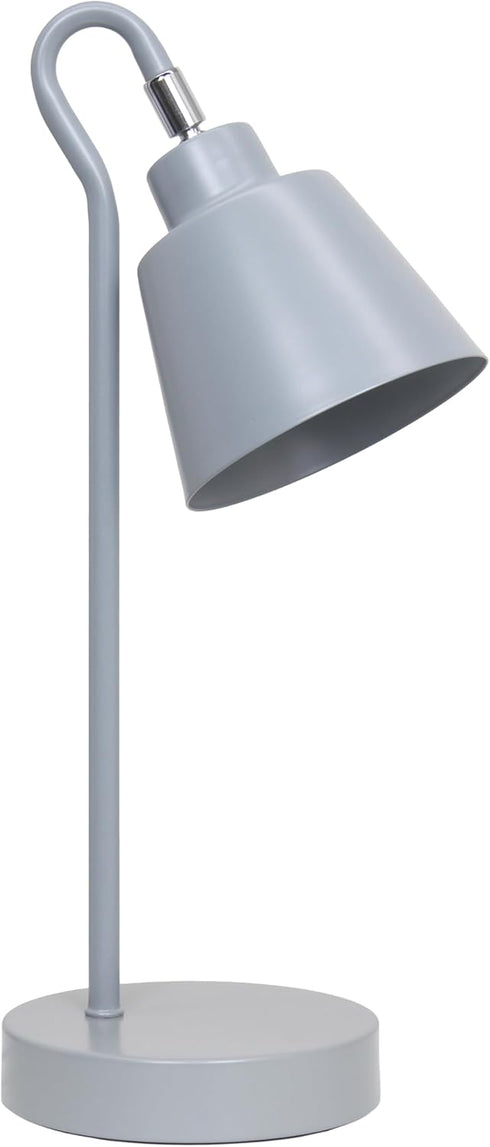 Simple Designs LD1079-GRY 16" Sleek Essentials Metal Looped Desk Task Lamp with