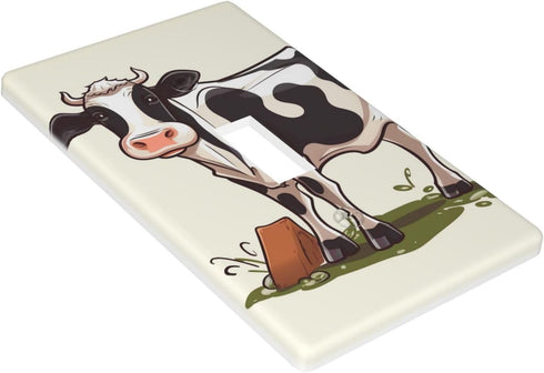 RTSTNMBD 1-Gang 4.5" 2.76" Decorator Wall Plate Light Switch Covers x Receptacle Outlet Covers Dairy cow Wall Plates