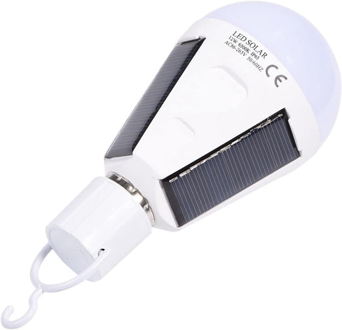 Solar Light Bulbs, Emergency Solar Rechargeable, Outdoor Waterproof Camping Lamps, Portable LED for Tent, 12W
